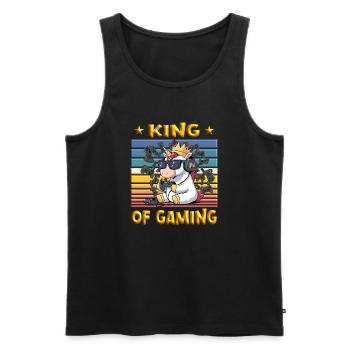 King of gaming - einhorn zockt - Men's Premium Organic Tank Top - black - Front - AI Model Male 178 light (178cm)