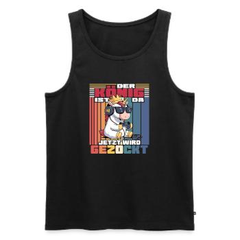 The king is here, now it's time to gamble. Unicorn game - Men's Premium Organic Tank Top - black - Front - Michal (187cm)