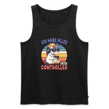 The king wants to gamble - Men's Premium Organic Tank Top - black - Front - Michal (187cm)