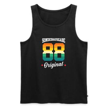 88 Anniversaire - Débardeur bio Premium Homme - noir - Devant - AI Model Male 178 light (178cm)