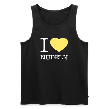 I love Nudeln - Männer Premium Bio Tank Top - Schwarz - Vorne - Michal (187cm)