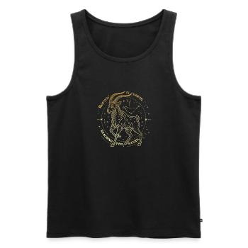 Capricorn Zodiac Gift – Earth & Stars Design - Men's Premium Organic Tank Top - black - Front - Michal (187cm)