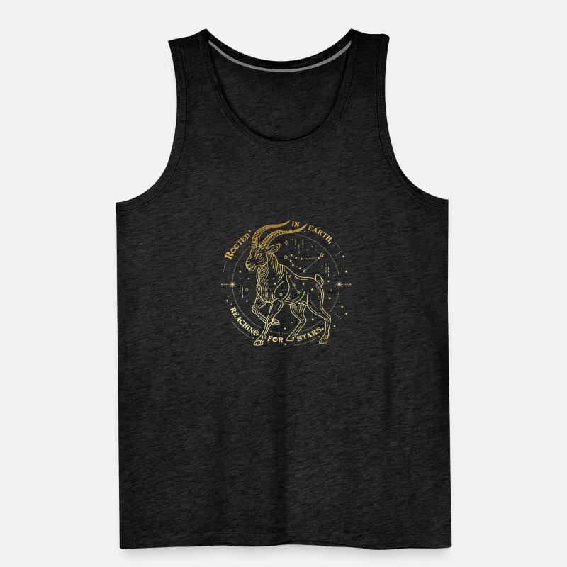 Steinbock Sternzeichen Geschenk – Erde & Sterne Design Männer Premium Bio Tank Top