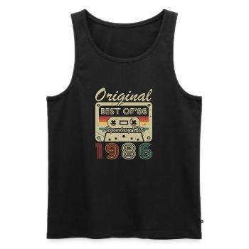 1986 Vintage Retro Geburtstagsgeschenk - Männer Premium Bio Tank Top - Schwarz - Vorne - Michal (187cm)