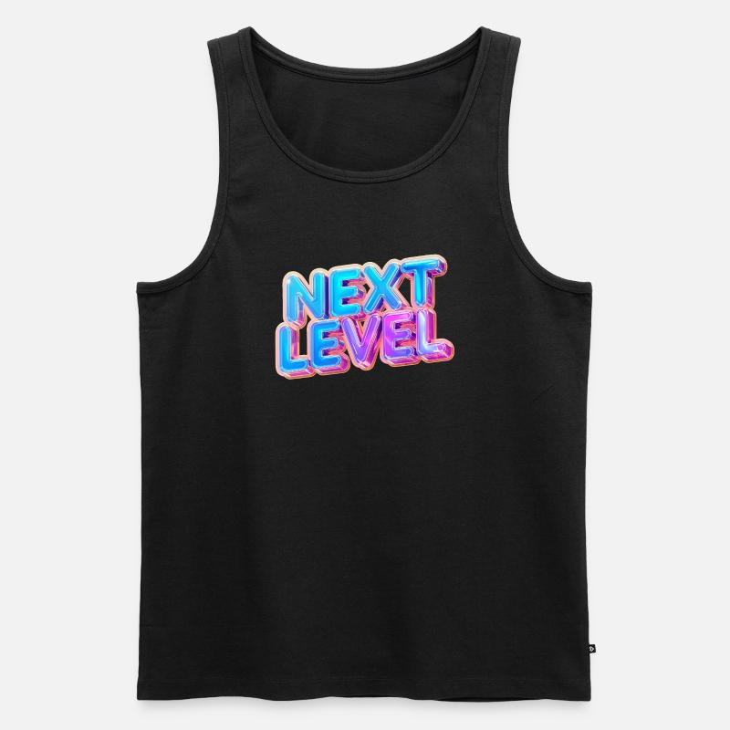 3D-Text der nächsten Stufe – mutiges Verlaufsdesign - Männer Premium Bio Tank Top - Schwarz