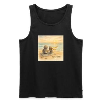 Sea Breeze Kaffee Begleiter - Männer Premium Bio Tank Top - Schwarz - Vorne - AI Model Male 178 light (178cm)