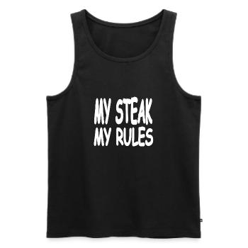 Steak - Männer Premium Bio Tank Top - Schwarz - Vorne - AI Model Male 178 light (178cm)