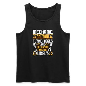 Mécanicien automobile Mécatronicien Technicien Tournevis Cadeau - Débardeur bio Premium Homme - noir - Devant - Michal (187cm)