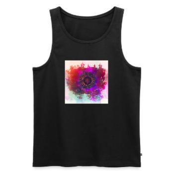 Abstract poppy - Männer Premium Bio Tank Top - Schwarz - Vorne - AI Model Male 178 light (178cm)