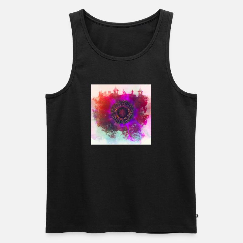 Abstract poppy - Männer Premium Bio Tank Top - Schwarz