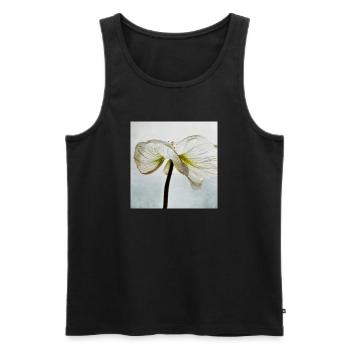 Fleur de pavot blanc - Débardeur bio Premium Homme - noir - Devant - AI Model Male 178 light (178cm)