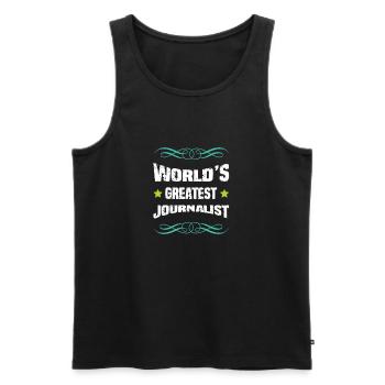 World's Best Journalist - Men's Premium Organic Tank Top - black - Front - AI Model Male 178 light (178cm)