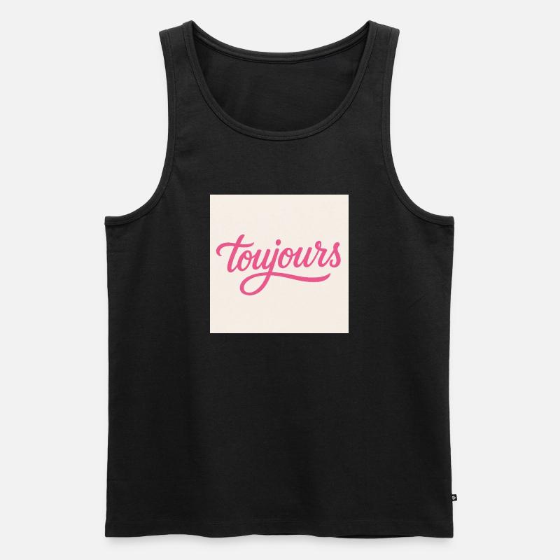 Toujours Pink Script - Männer Premium Bio Tank Top - Schwarz