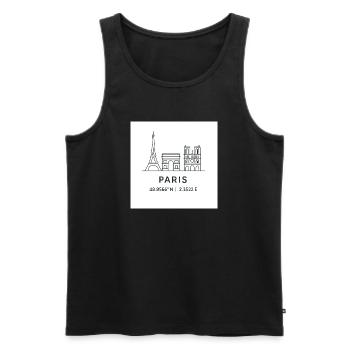 Paris Line Art Silhouette Landmark - Men's Premium Organic Tank Top - black - Front - AI Model Male 178 light (178cm)