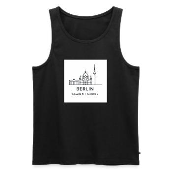 Berlin Linienkunst Silhouette Wahrzeichen - Männer Premium Bio Tank Top - Schwarz - Vorne - AI Model Male 178 light (178cm)