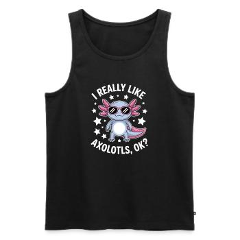 Axolotl Dire Axolotls Drôle Axolotl Cadeau - Débardeur bio Premium Homme - noir - Devant - Michal (187cm)