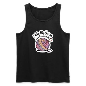 Big Yarns Cozy Wool Sticker – Craft & Knit - Men's Premium Organic Tank Top - black - Front - AI Model Male 178 light (178cm)
