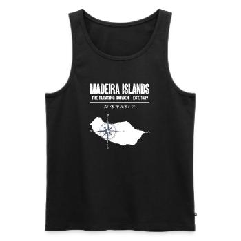 Madeira Inseln Kompass Vintage - Männer Premium Bio Tank Top - Schwarz - Vorne - Michal (187cm)