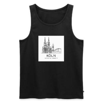 Köln Linienkunst Silhouette Wahrzeichen - Männer Premium Bio Tank Top - Schwarz - Vorne - AI Model Male 178 light (178cm)