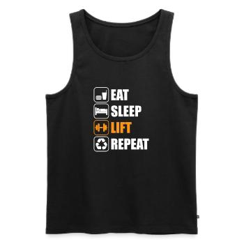 Eat sleep lift Bodybuilding Bodybuilder Kraftsport - Männer Premium Bio Tank Top - Schwarz - Vorne - Michal (187cm)