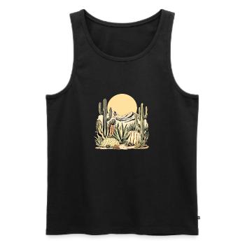 Boho Natur Kakteen - Männer Premium Bio Tank Top - Schwarz - Vorne - AI Model Male 178 light (178cm)
