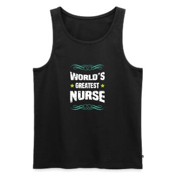Worlds Greatest Nurse  - Männer Premium Bio Tank Top - Schwarz - Vorne - Michal (187cm)