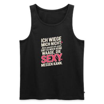 Body Positivity I Don't Weigh Myself Sexy Curvy - Men's Premium Organic Tank Top - black - Front - AI Model Male 178 light (178cm)