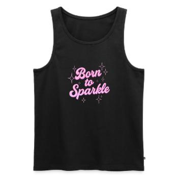 Born to Sparkle / Y2K Statement Design - Men's Premium Organic Tank Top - black - Front - AI Model Male 178 light (178cm)
