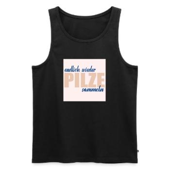MUSHROOM PICKING HOBBY - Men's Premium Organic Tank Top - black - Front - Michal (187cm)