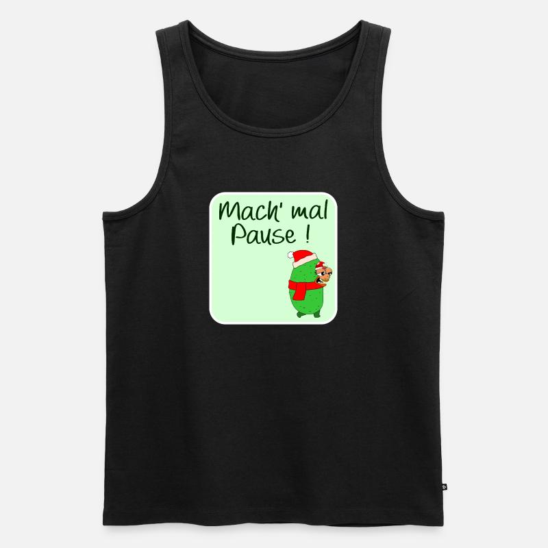 WEIHNACHTSPAUSE GEWÜRZGURKE WEIHNACHTSMANN - Männer Premium Bio Tank Top - Schwarz