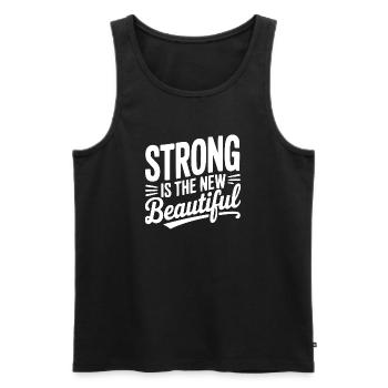 Strong is the New Beautiful - Men's Premium Organic Tank Top - black - Front - AI Model Male 178 light (178cm)