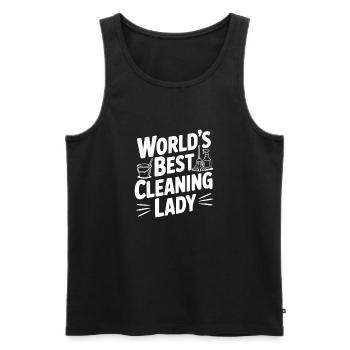La meilleure femme de ménage au monde - Débardeur bio Premium Homme - noir - Devant - AI Model Male 178 light (178cm)