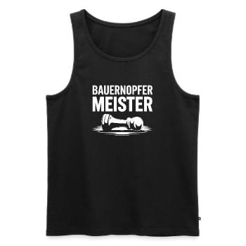 Pawn Sacrifice Master Chess Player Humor Vintage - Men's Premium Organic Tank Top - black - Front - AI Model Male 178 light (178cm)