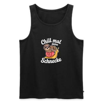 Chill your snail sloth relaxation - Men's Premium Organic Tank Top - black - Front - Michal (187cm)