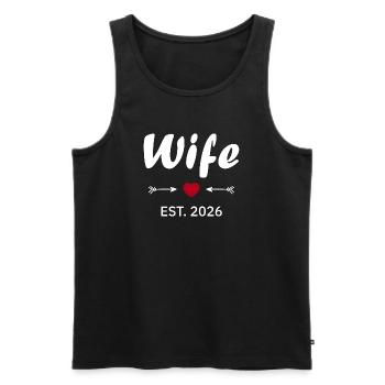 Wife Est 2026 - Débardeur bio Premium Homme - noir - Devant - AI Model Male 178 light (178cm)