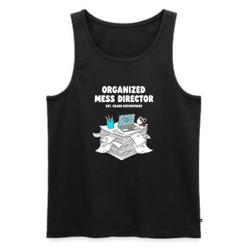 Organized Chaos Director - Men's Premium Organic Tank Top - black - Front - Michal (187cm)