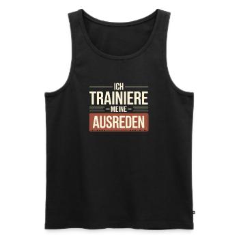 Je forme mes excuses | Drôle de dicton - Débardeur bio Premium Homme - noir - Devant - AI Model Male 178 light (178cm)