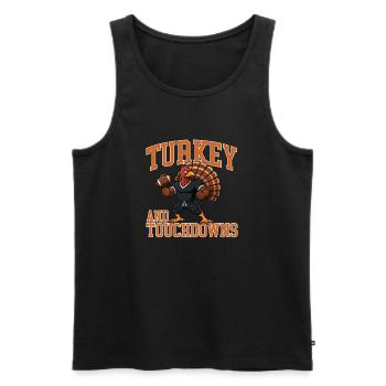 Türkei Und Touchdowns Herbst-Football-Fest - Männer Premium Bio Tank Top - Schwarz - Vorne - Michal (187cm)