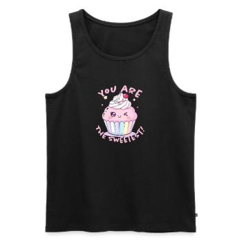 Du Bist Der Süßeste Cupcake - Männer Premium Bio Tank Top - Schwarz - Vorne - Michal (187cm)