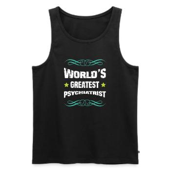 Weltbester Psychiater - Männer Premium Bio Tank Top - Schwarz - Vorne - AI Model Male 178 light (178cm)