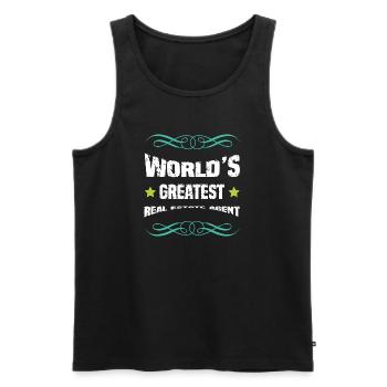 Weltbester Makler Spruch - Männer Premium Bio Tank Top - Schwarz - Vorne - Michal (187cm)