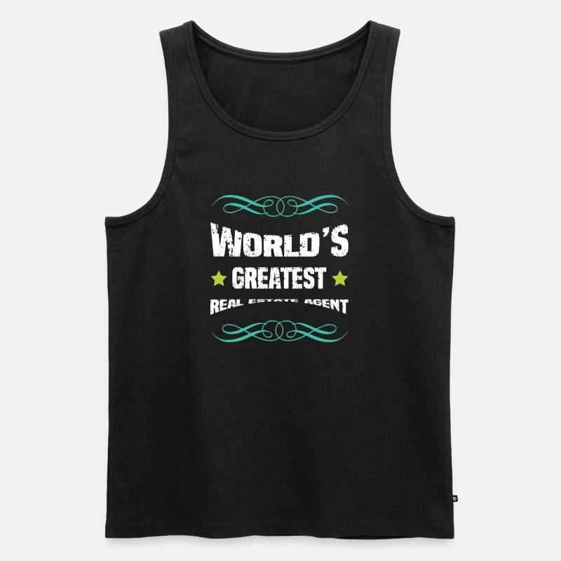 Weltbester Makler Spruch - Männer Premium Bio Tank Top - Schwarz