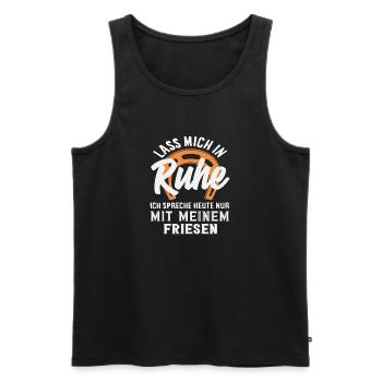 Friese Spruch Ruhe Pferdemädchen Reiten Ponyfans - Männer Premium Bio Tank Top - Schwarz - Vorne - AI Model Male 178 light (178cm)