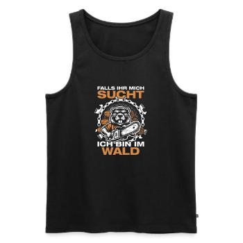 Forest Wood Making Chainsaw Lumberjack Forester - Men's Premium Organic Tank Top - black - Front - AI Model Male 178 light (178cm)