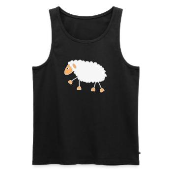 Lustiges Schaf - Männer Premium Bio Tank Top - Schwarz - Vorne - Michal (187cm)