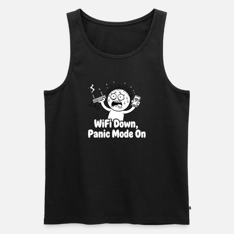 WiFi-Ausfall Panikmodus Meme - Männer Premium Bio Tank Top - Schwarz