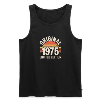 Original 1975 Edition Retro Sunset - Men's Premium Organic Tank Top - black - Front - AI Model Male 178 light (178cm)