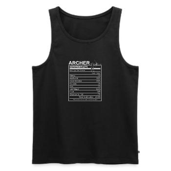 Archery Nutrition Facts Funny Archer Design - Men's Premium Organic Tank Top - black - Front - AI Model Male 178 light (178cm)