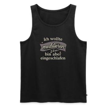 I wanted to meditate, but I fell asleep - Men's Premium Organic Tank Top - black - Front - AI Model Male 178 light (178cm)