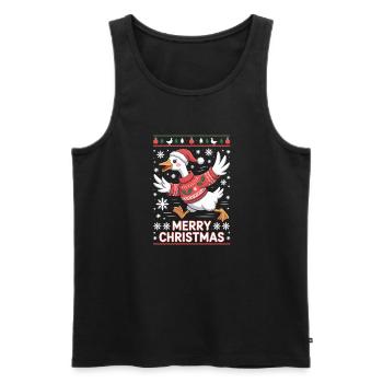 Weihnachtsgans im Pullover - Männer Premium Bio Tank Top - Schwarz - Vorne - AI Model Male 178 light (178cm)